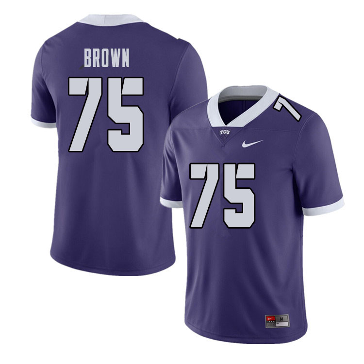 Men #75 Brannon Brown TCU Horned Frogs College Football Jerseys Sale-Purple